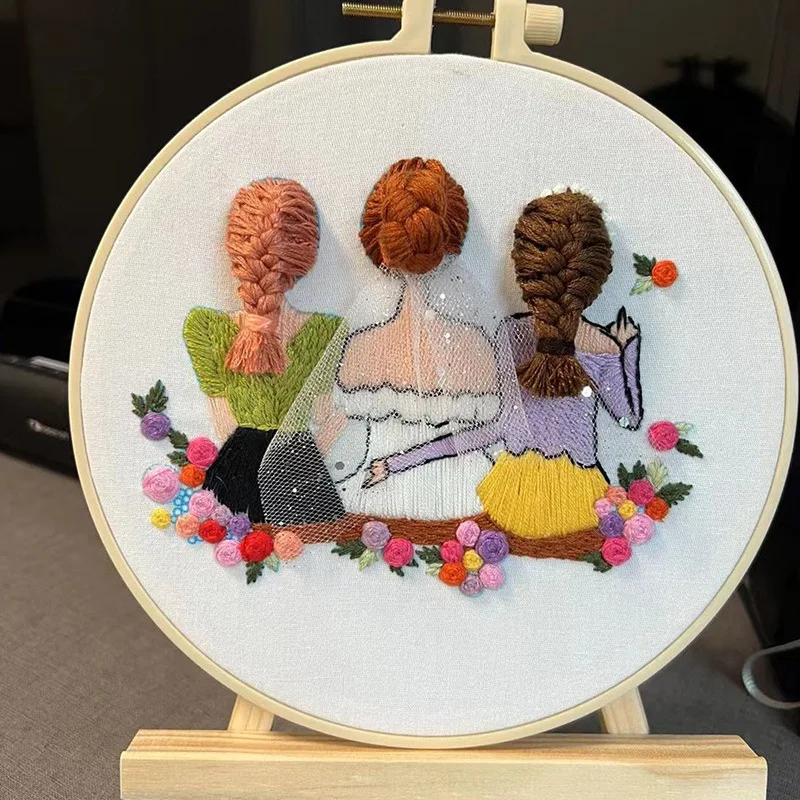 DIY刺embroideryキット,初心者のための手作りの縫製素材 - AliExpress