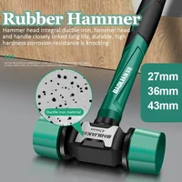 Rubber Hammer 27/36/43mm Multifunction Resilience Rubber Hammer Anti-vibration Non-slip TPR Head Installation Mallet Hand Tools 2