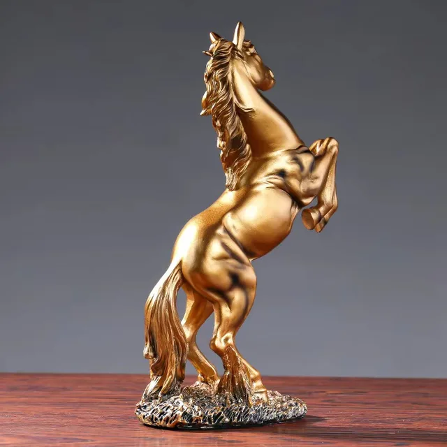 Statue de cheval de la victoire en résine, figurine animale décorative pour le salon, l'armoire et le bureau, style européen 2