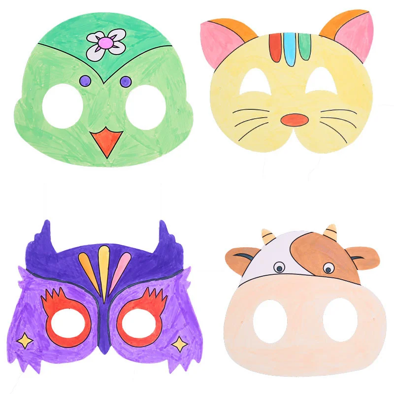 

8pcs Children Kids Cartoon Animal Painting Mask DIY Color Kindergarten Graffiti Art Crafts Drawing Board Creative Drawing Toys