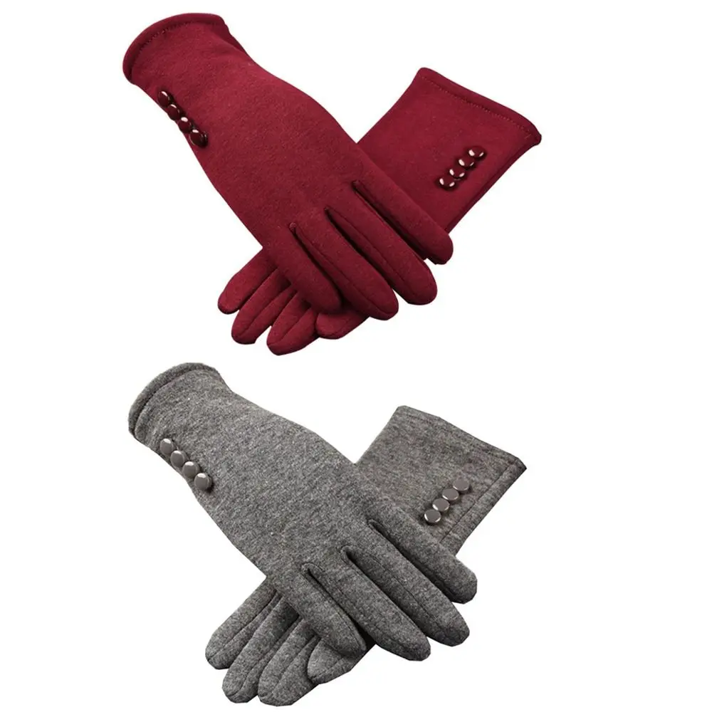 

Fleece Full Finger Mittens Riding Driving Gloves Thick Plush Solid Color Furry Warm Mitts Women Mittens Outdoor Sport