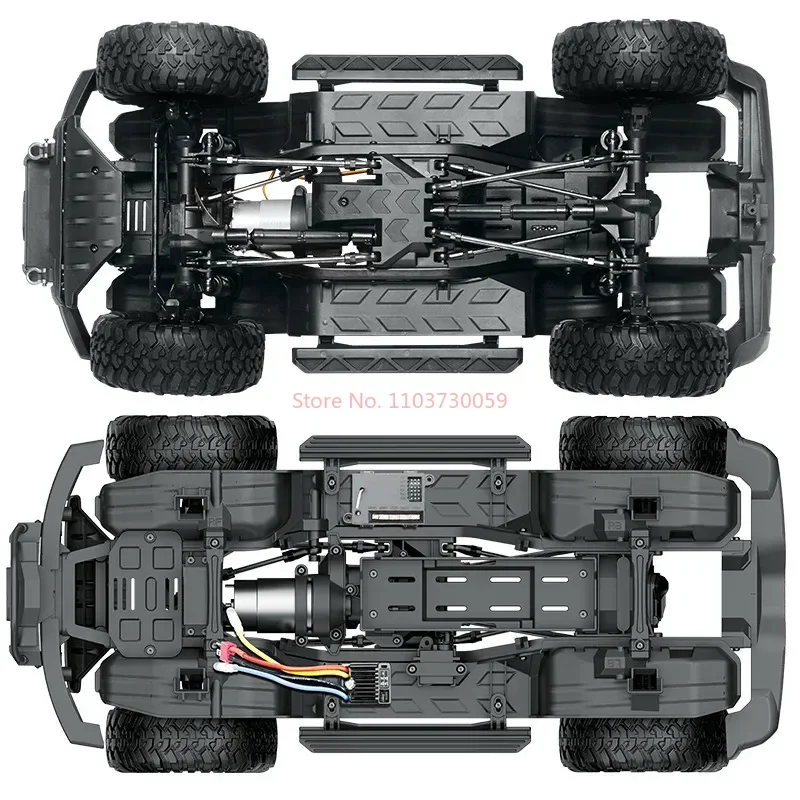 1:10 R1001 Full Scale Huangbo Remote Control Model Car Four-Wheel Drive Simulation Climbing Toy Car High And Low Speed Shifting 6