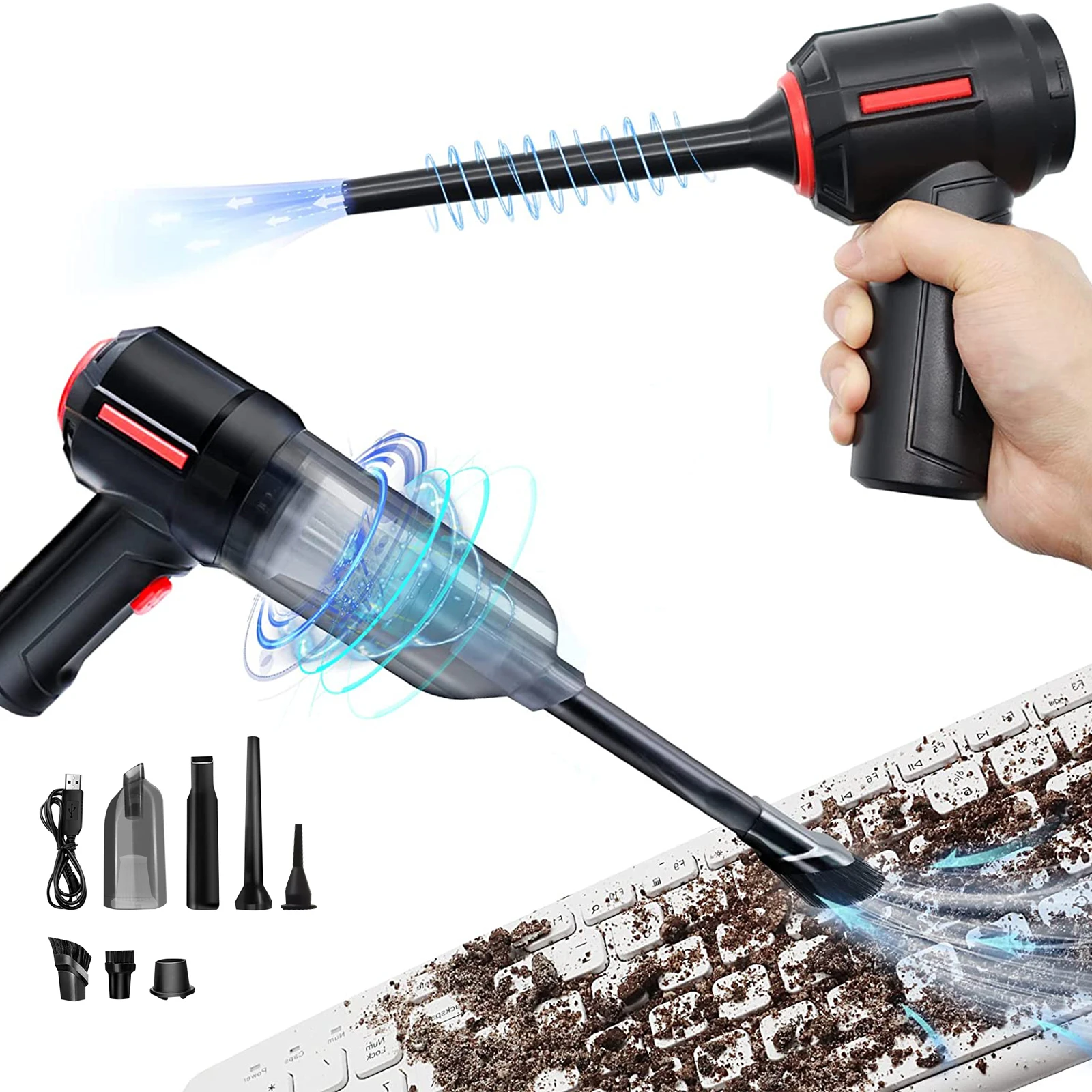 Handheld Car Home Dry And Wet Dual-use High-power Blower Suction-blow-in-one Multi-function Vacuum Cleaner