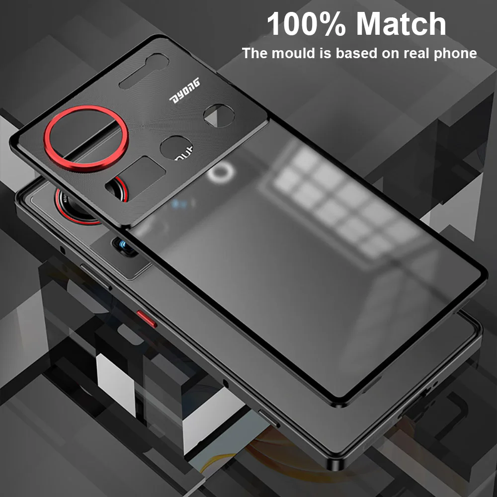 Luxury Magnetic Metal Case with Glossy Aluminum Frame and Camera Protector