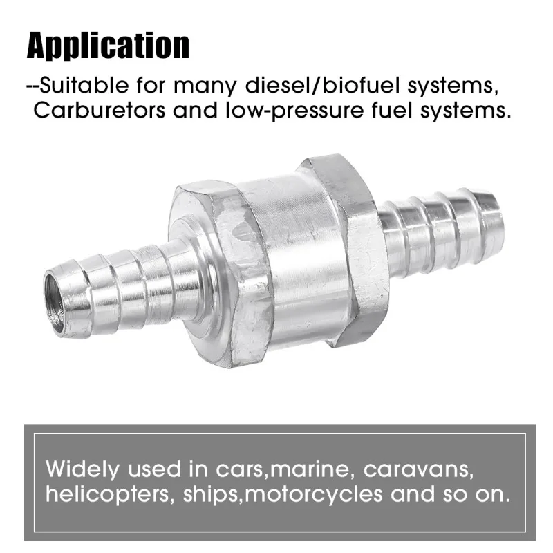 Car One Way Check Valve 6/8/10/12MM Oil Supply Joint Hand Pump Aluminium Alloy Fuel Non Return Check Valve for Peugeot Renault