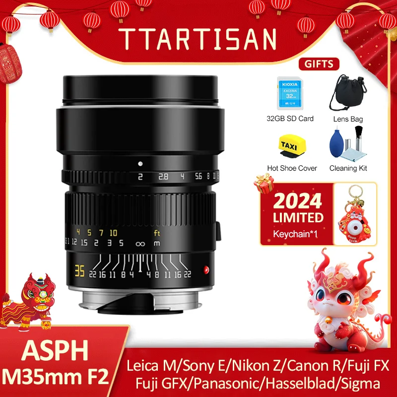 Ttartisan M35Mm F2 Aa Apo Full Frame Obiettivo Manuale Per Leica M Canon Rf Nikon Z Fuji Xf G Hasselblad Sigma Panasonic Con Adattatore