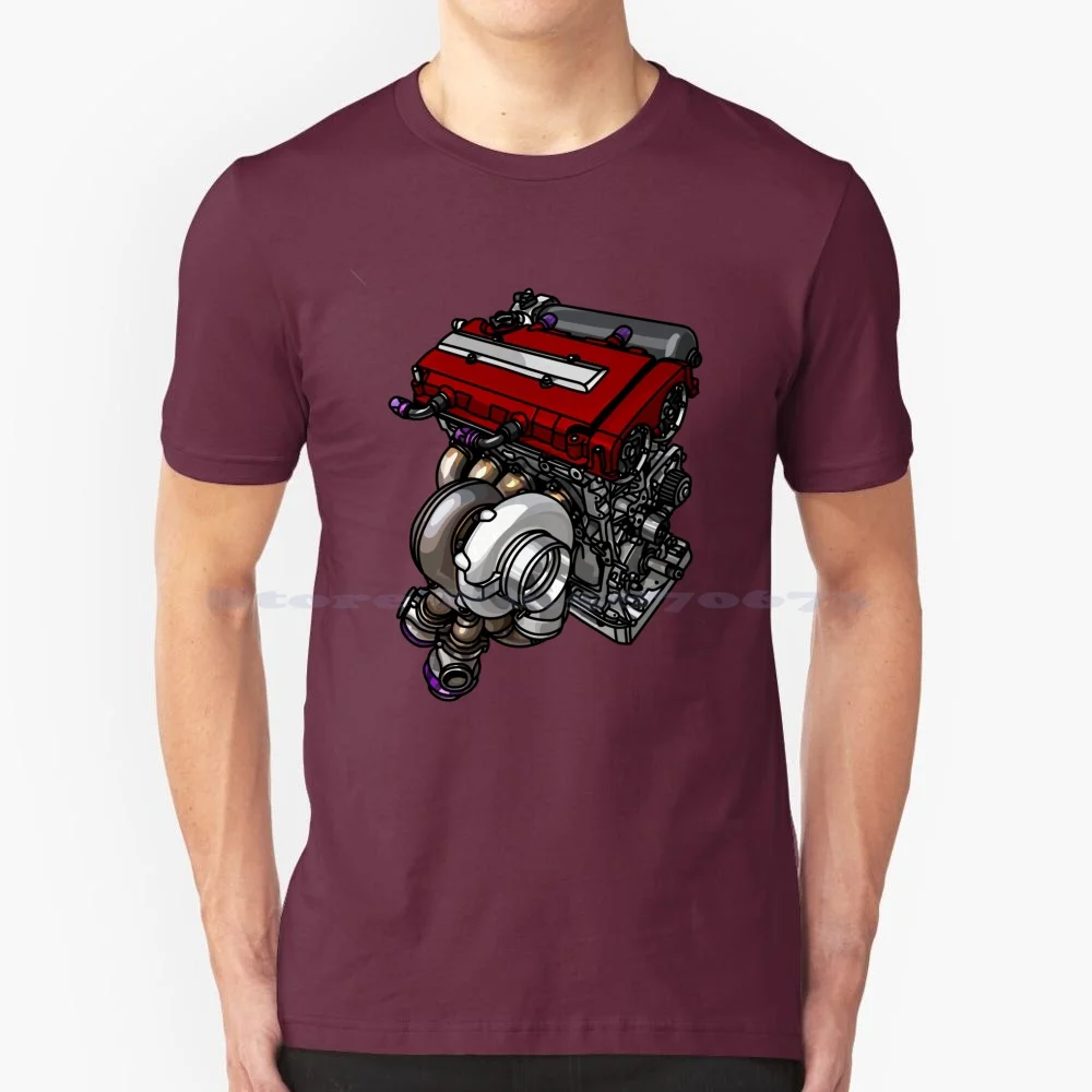 

Футболка с двигателем B16, 100% хлопковая футболка K20 K24 B16 B18 B20 Turbo Civic Accord Integra