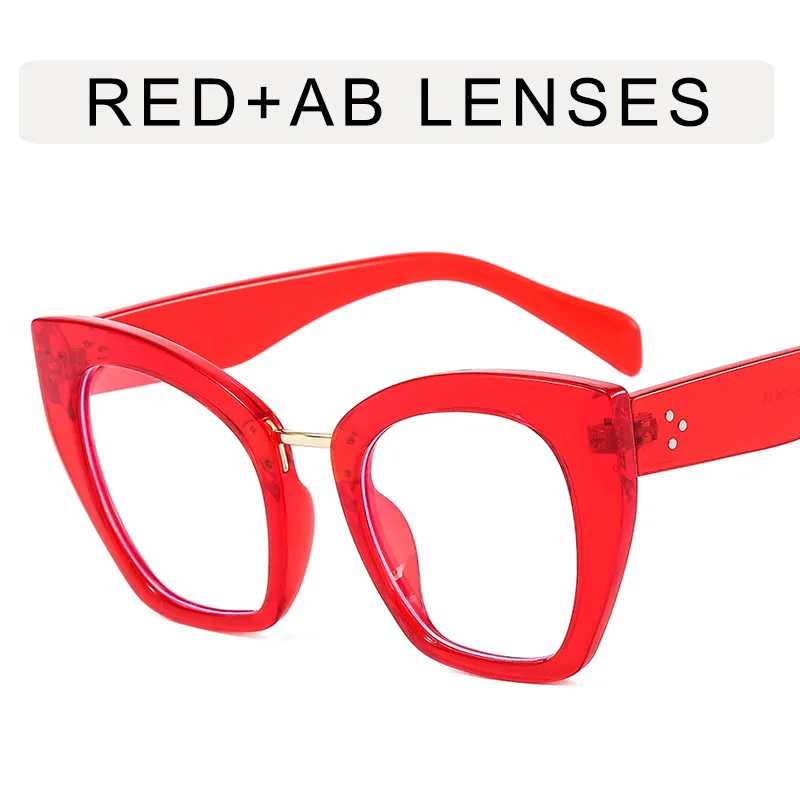 PANTYDROPPER - EYE WEAR　LEOPARD × Blue VFDHN Retro Cat Eye Women Glasses Frame Leopard Blue Clear