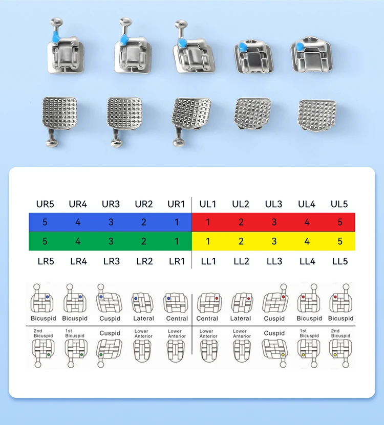 20 Teile/paket Dental Kieferorthopädische Metall Selbstligierende Klammern Hosenträger Ortho Monoblock Roth MBT 0,022 3-4-5 haken Zahnmedizin Werkzeuge – Detail 8