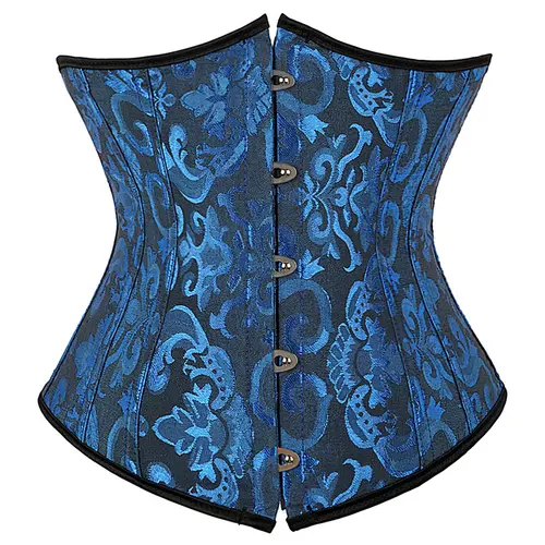 Underbust Corset Plus Size Gothic Corset Cincher Medieval Corsets for Women Jacquard Vintage Waist Corset Top Black White Purple - Image 7