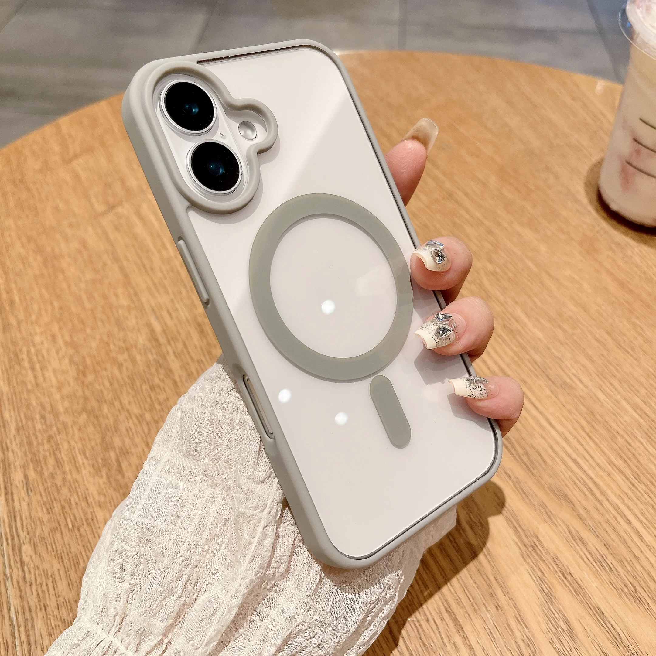 Luxury Shockproof Magsafe Wireless Charging Case with Clear Magnet Bumper Cover