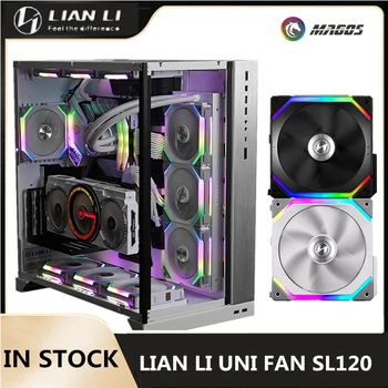LIAN LI UNI 팬 SL120 PC 케이스 모듈러 RGB 팬 키트, 12cm 120 140mm 케이블, 무료 소프트웨어 스마트 PWM 제어 M/B 5V ARGB 블랙/화이트