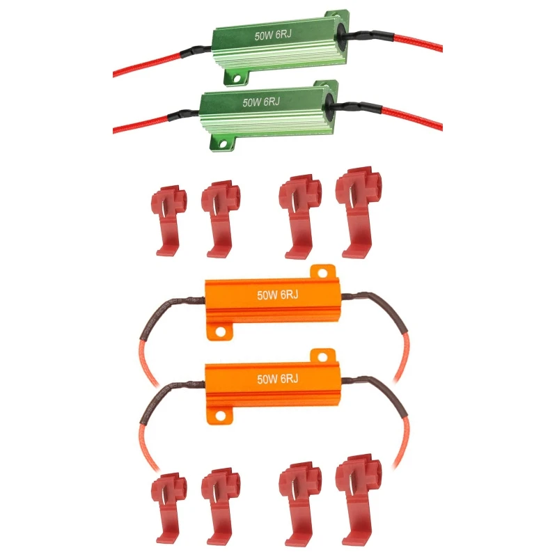 G99F 2Pcs 50W 6Ohm 6RJ LED Load Resistors for LED Side Markers Fix
