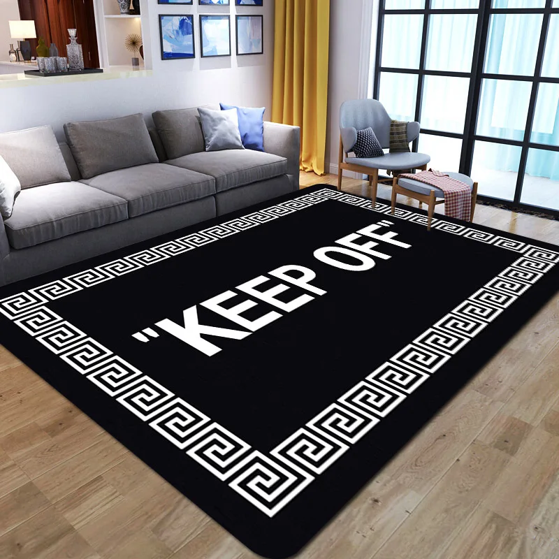 

Modern Simple Geometry Printed Pattern Floor Rug Rectangle Home Carpet for Living Room Soft Fluffy Bathroom Rug Nonslip Mat