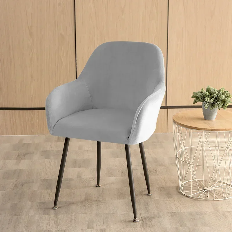 Velvet High Arm Chair Cover Elastic Dining Chair Slipcovers Fabric Washable Office Rocker Chairs Covers Home Decor Seat Cover 4