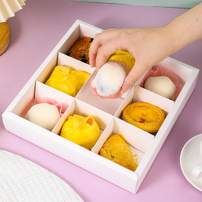 5pcs Transparent Cake Packaging Boxes with 7/9 Compartments for Mousse, Pastries, Cupca... - SKU TCPB1058 - UGI Packaging