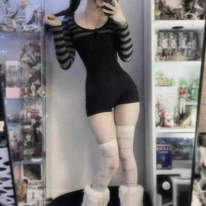 Anime-Strumpfhose mit Buchstaben-Print für Damen, transparente weiße Strumpfhose, hochelastische Nylonstrümpfe, schlankmachende Beinformung, süßer Mädchen-Stil, Cosplay – Detail 4