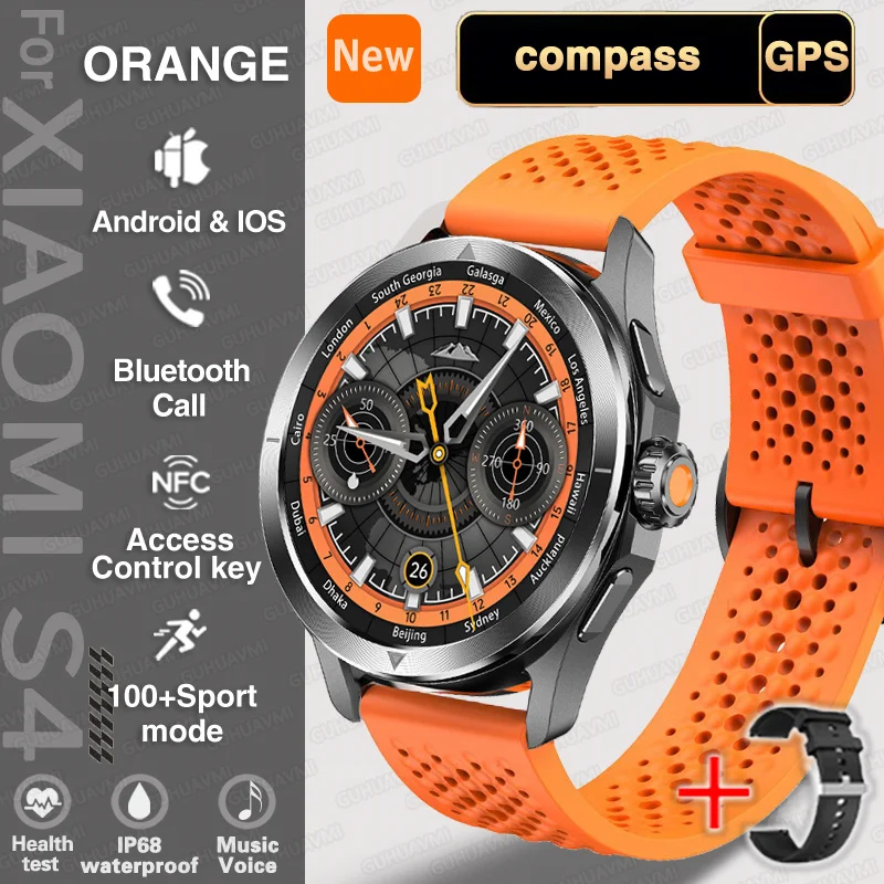 New S4 Ultra AMOLED Outdoor Sports Watch GPS Tracker Heart Rate Waterproof Men - Picture 31 of 36