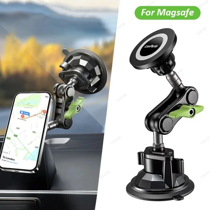 Universal Wheel Adjustment Car Magnetic Phone Holder Vacuum Suction Cup For Magsafe iPhone 17 16 15 14 Pro Max Cellphone Bracket
