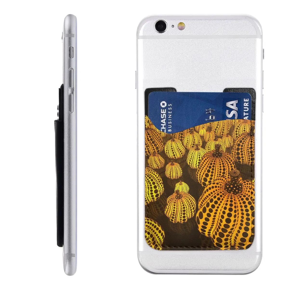Custom Abstract Art Yayoi Kusama Pumpkin Back Card Holder Estetica Cell Wallet Case Adesivo