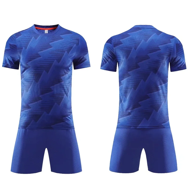 Children's Football Kit Men's Soccer Team Jersey Sets Vertical Stripe Sports Suit Quick Drying Fabric Uniform