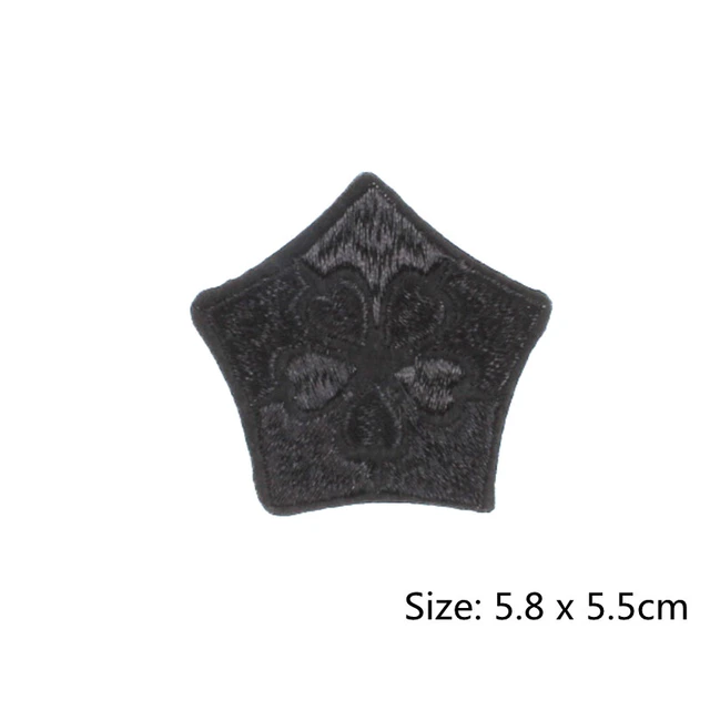 10pcs Black Patches Iron On Clothes Badge Embroidered Appliqued for Jeans  Coats Shirts Sewing Handbags Hats