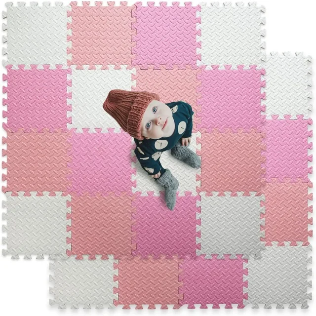 16Pcs Colorful Eva Foam Puzzle Mat for Baby, Non-Slip Play Mat with Interlocking Tiles for Bedroom, Exercise Room, Kids Room 2
