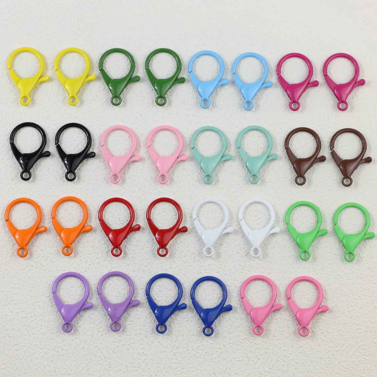 10/20Pcs Colourful Baking Paint Zinc Alloy Lobster Clasp Keychain