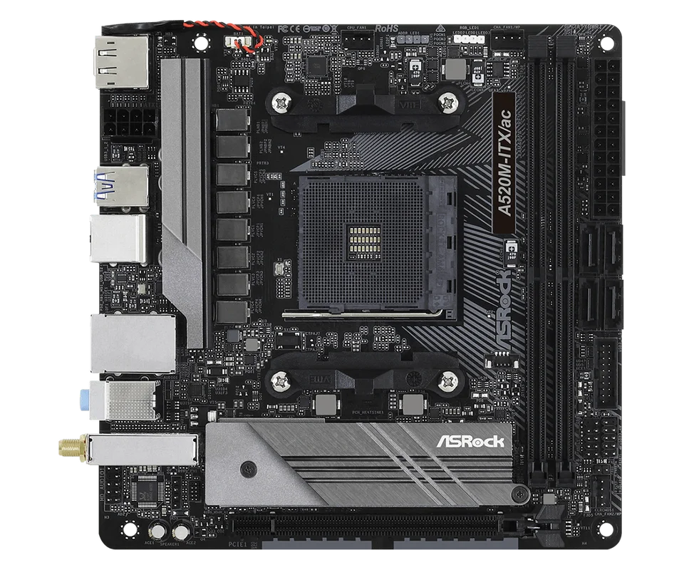 Asrock-mini-itxマザーボード,a520,A520M-ITX,acソケット,am4