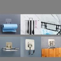 Waterproof Strong Adhesive Hook Shelf Sticker for Bathroom Kitchen Wall Shelf Rack Kitchen Sticking Wall Screw Hook Hanger 1