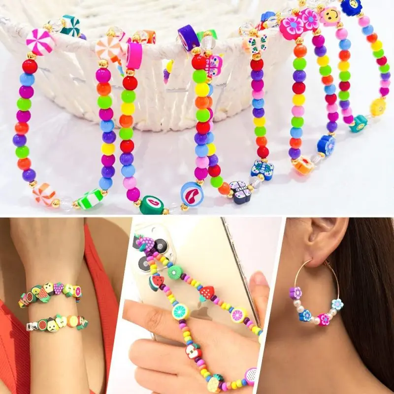 Kit Beads Bracelets Necklaces  Bracelet Making Kit Clay Beads - 10mm Beads  Diy - Aliexpress