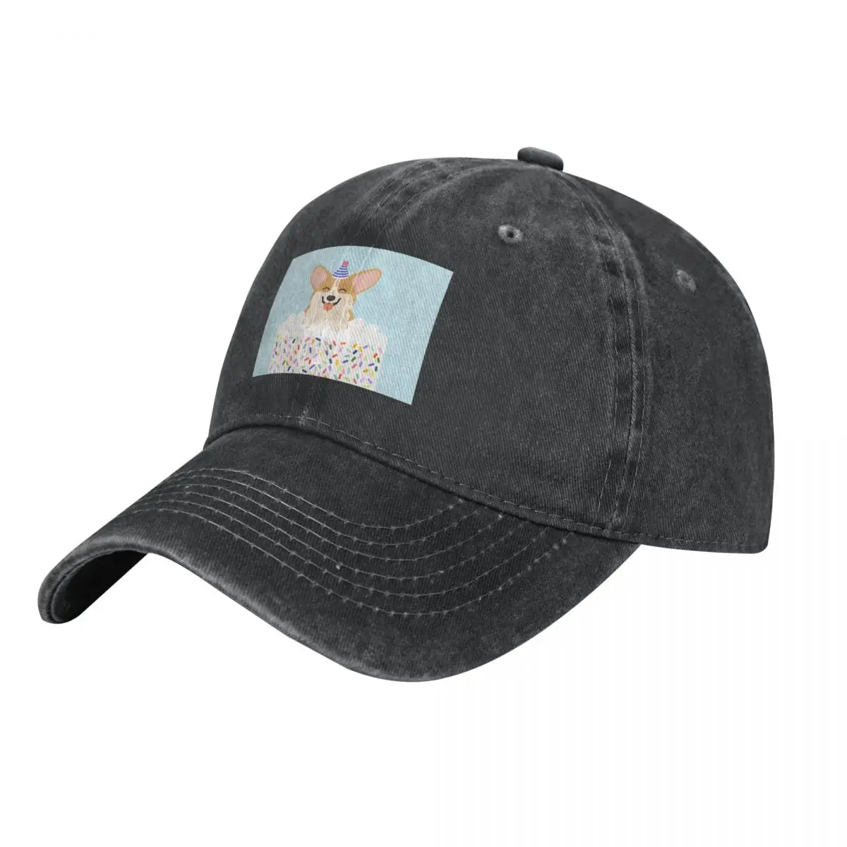 

Happy Birthday Corgi Cowboy Hat Vintage foam party Hat Women Men's