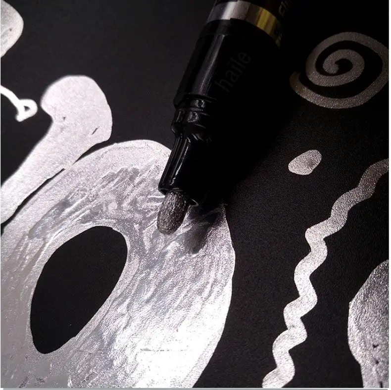 Haile Silver Mirror Marker Gold Liquid Pen Art Liquid Mirror DIY Resin Paint Mirror Chrome Metallic Craftwork Pen Accessories