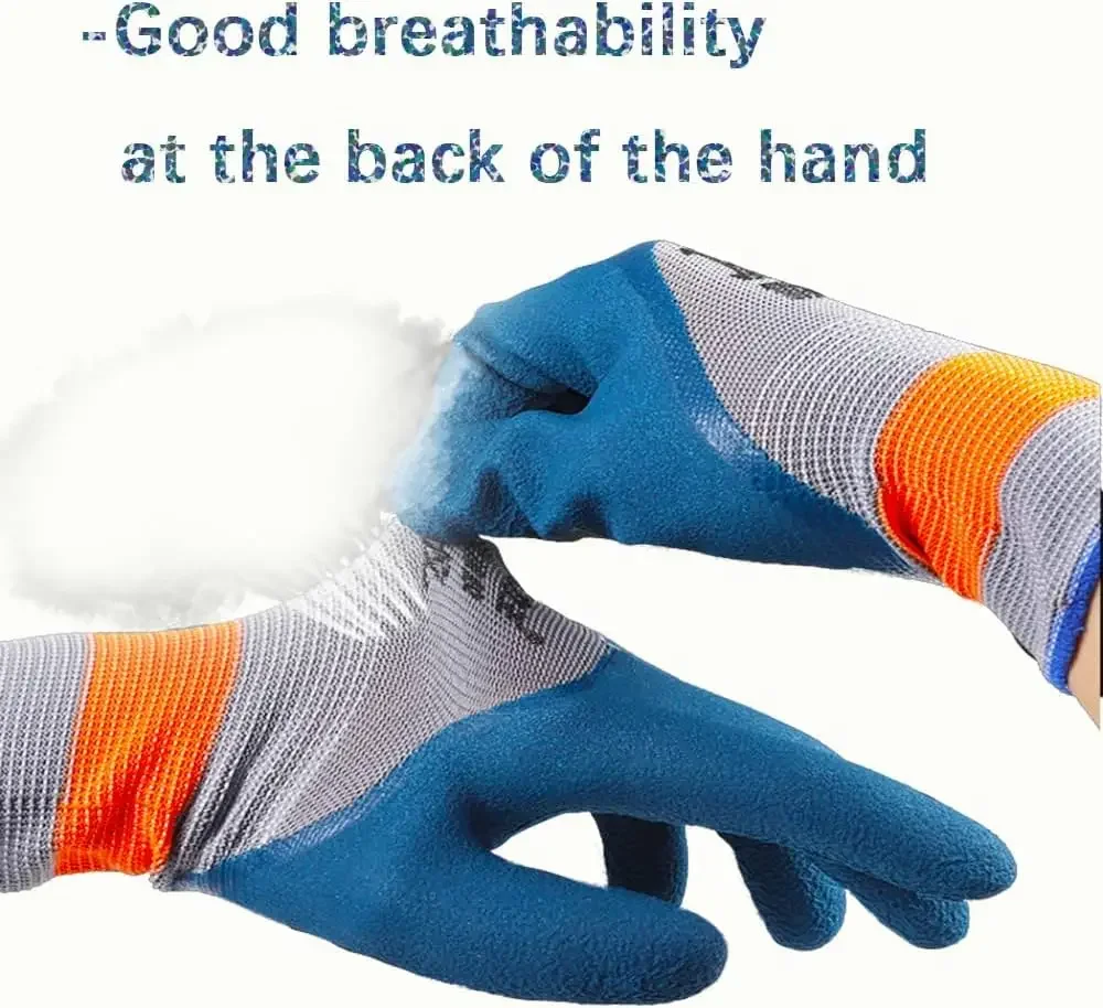 Men Tire Rubber Work Gloves 1/2Pairs
