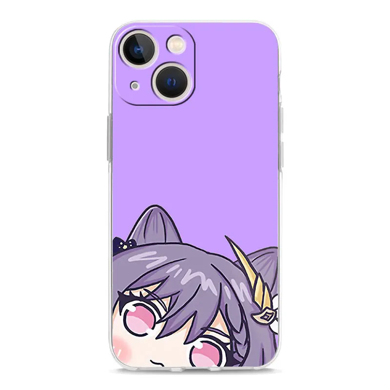 Genshin Impact Anime Cute Phone Case For iPhone 11 13 Pro Max 12 mini SE2 6 7 8 Plus XR XS Max Soft Silicon Clear Cover Coque iphone 13 pro max case clear