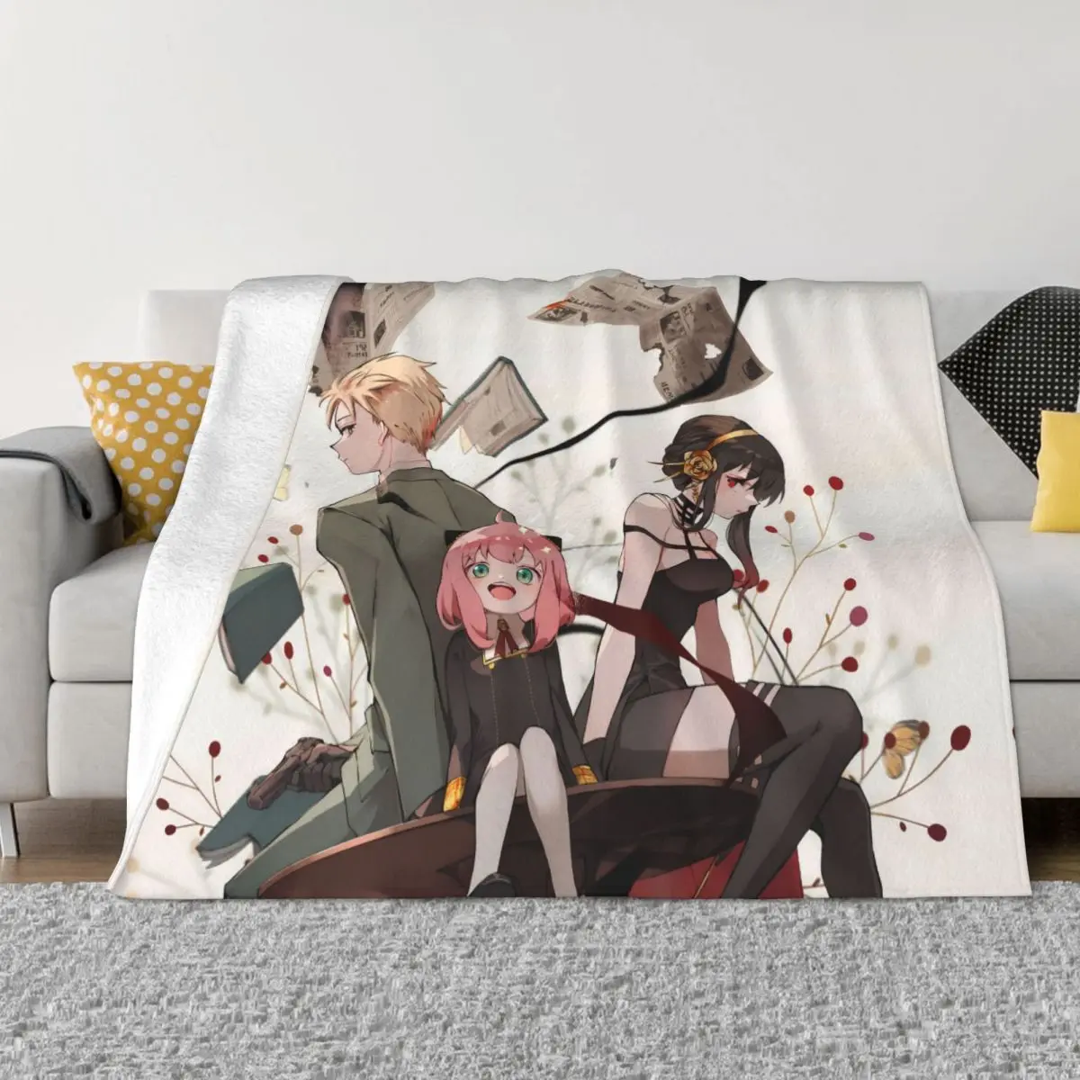

Spy X Family Anime Blankets Coral Fleece Plush Decoration Bedroom Bedding Couch Bedspread