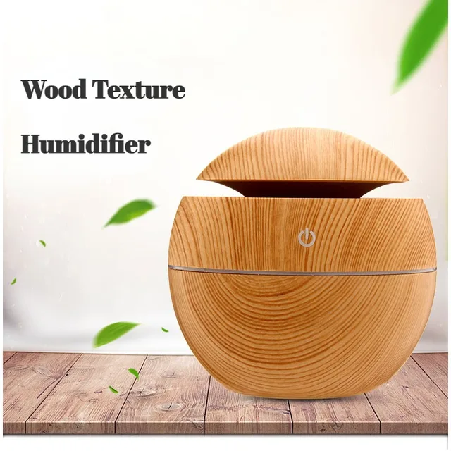 USB Ultrasonic Cool Mist Sprayer Essential Oil Fragrance Mini Home Wood Grain Air Humidifier Electric Air Aroma Diffuser Purifie 1