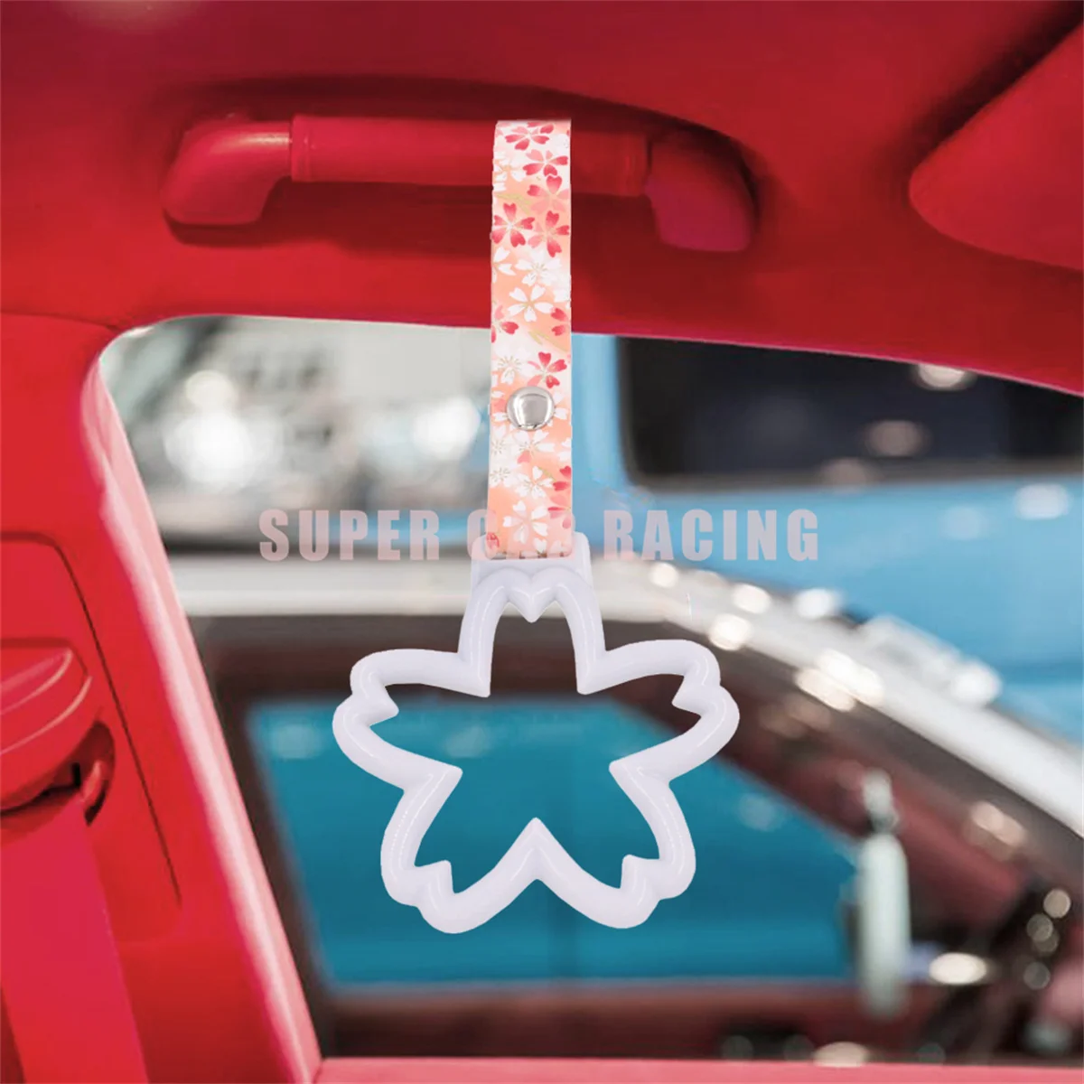 Universal Auto Accessories Sakura Tsurikawa Cherry Blossom Handle Ring