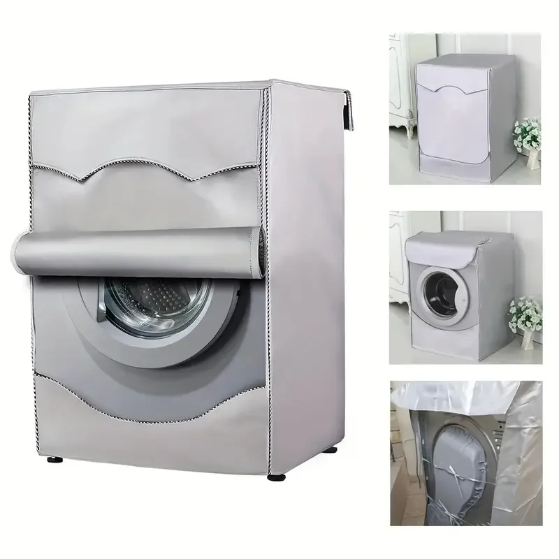 Silver Waterproof Dust-Proof Thicker Washing Machine and Dryer Cover with Roll Edge