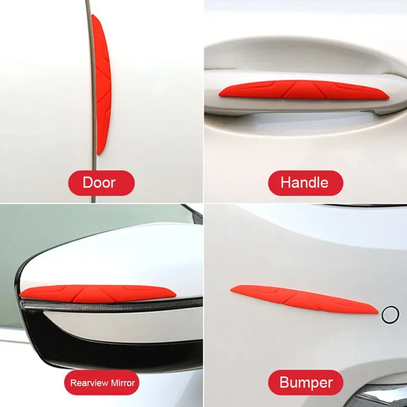 Car Door Edge Anti-collision Protector Bar Stickers Silicone Car Side Protection Guards Rear View Mirror Cover Protection Strip