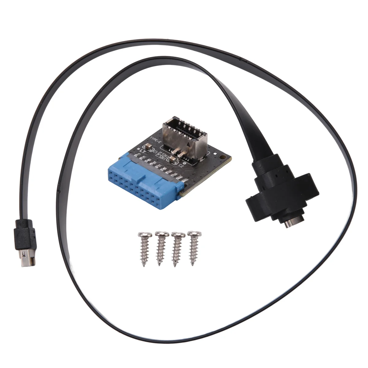 T28C USB 3.1 유형 C 전면 패널 헤더 연장 케이블 50cm, USB 3.1 유형 E - USB 3.1 유형 C 케이블, Gen 2 10Gbps 케이블