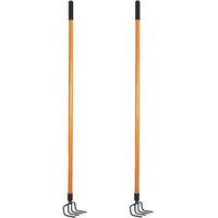 US  Ashman Various Assorted Garden Rakes (3-Pieces): 2-Bow Rakes and 1 Garden Hoe: 48 in. L Fiberglass Rubber Grip Handle 1