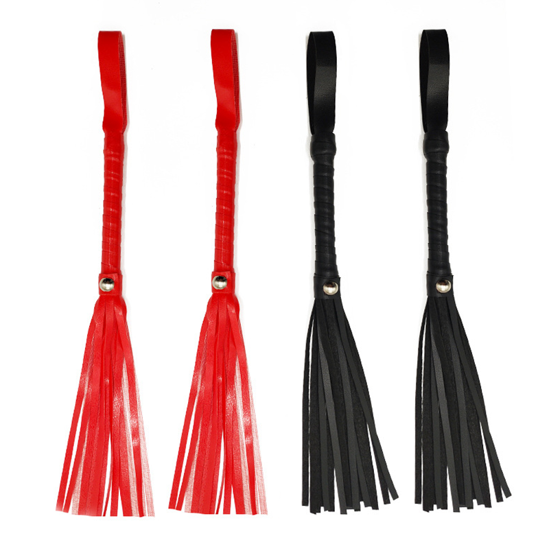 High Quality Pu Leather Pimp Whip Racing Riding Crop Party Flogger Hand Cuffs Queen Black Horse Riding Whip