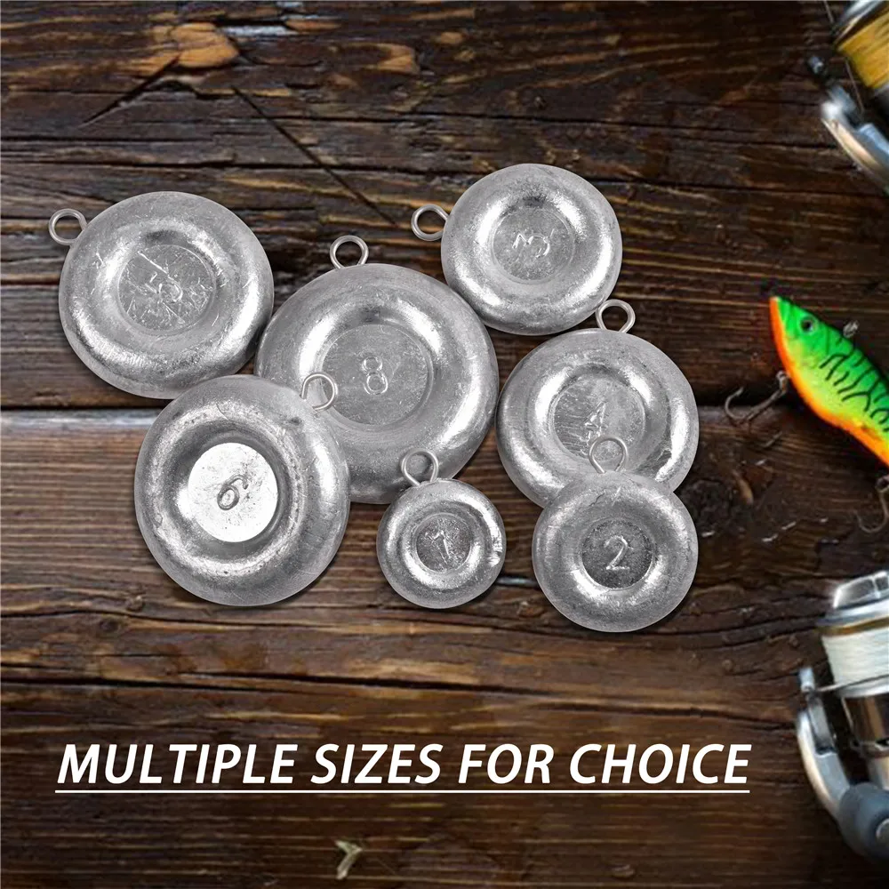 4Pcs Fishing Weights Disc Sinkers Surf Fishing Coin sinkers 1/2/3/4/5/6/8OZ  Drop Shot Sinker Rig Round Shape Saltwater Tackle - AliExpress