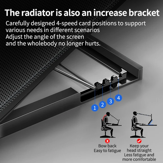 Q100 17inch Gaming Laptop Cooler Fan Led Screen Two USB Port 2600RPM Laptop Cooling Pad Notebook Stand For Laptop fan cooler 3