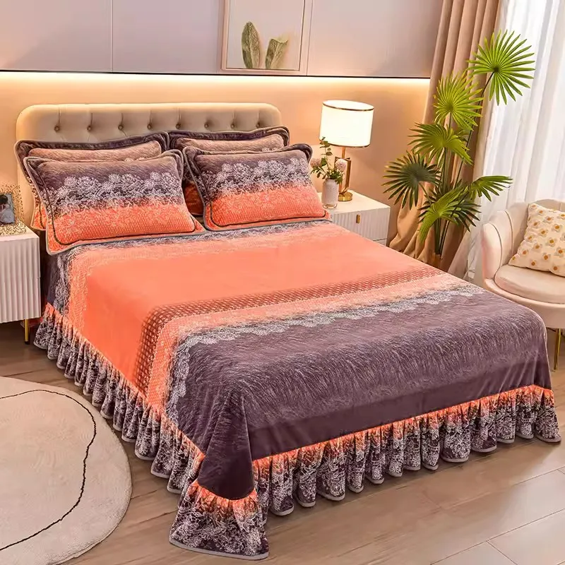 

Diagonal winter thickened bed sheets, coral flannel office nap blanket, air-conditioned cover blanket, sofa blanket