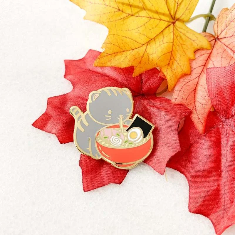 

Cute Ramen Cat Enamel Pin Lapel Pins Jewelry Badge Brooch Gifts for Lovers Christmas