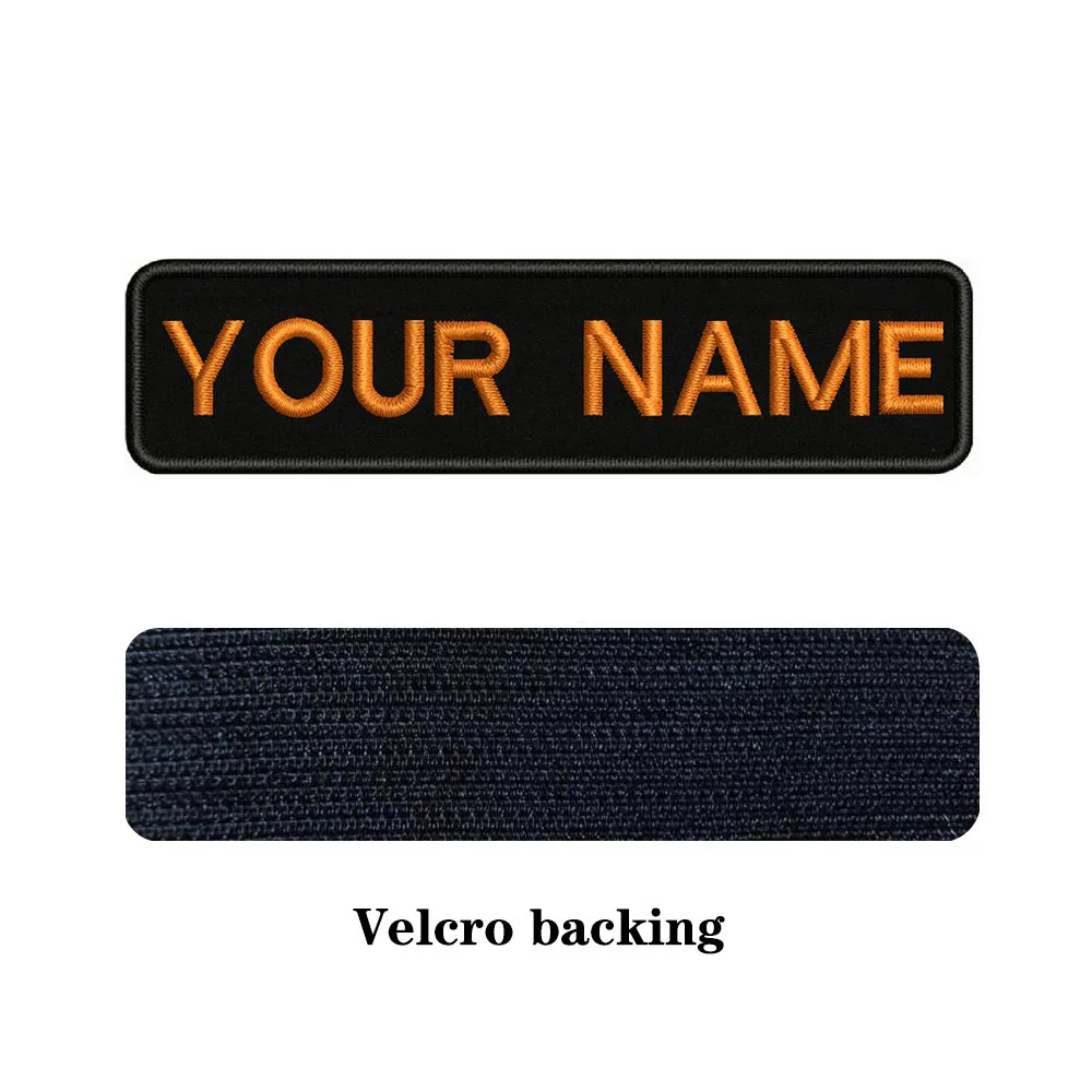 10X2.5cm Embroidery Custom Name Text Patch Stripes Badge Iron On Or Velcros Patches BR-01A 