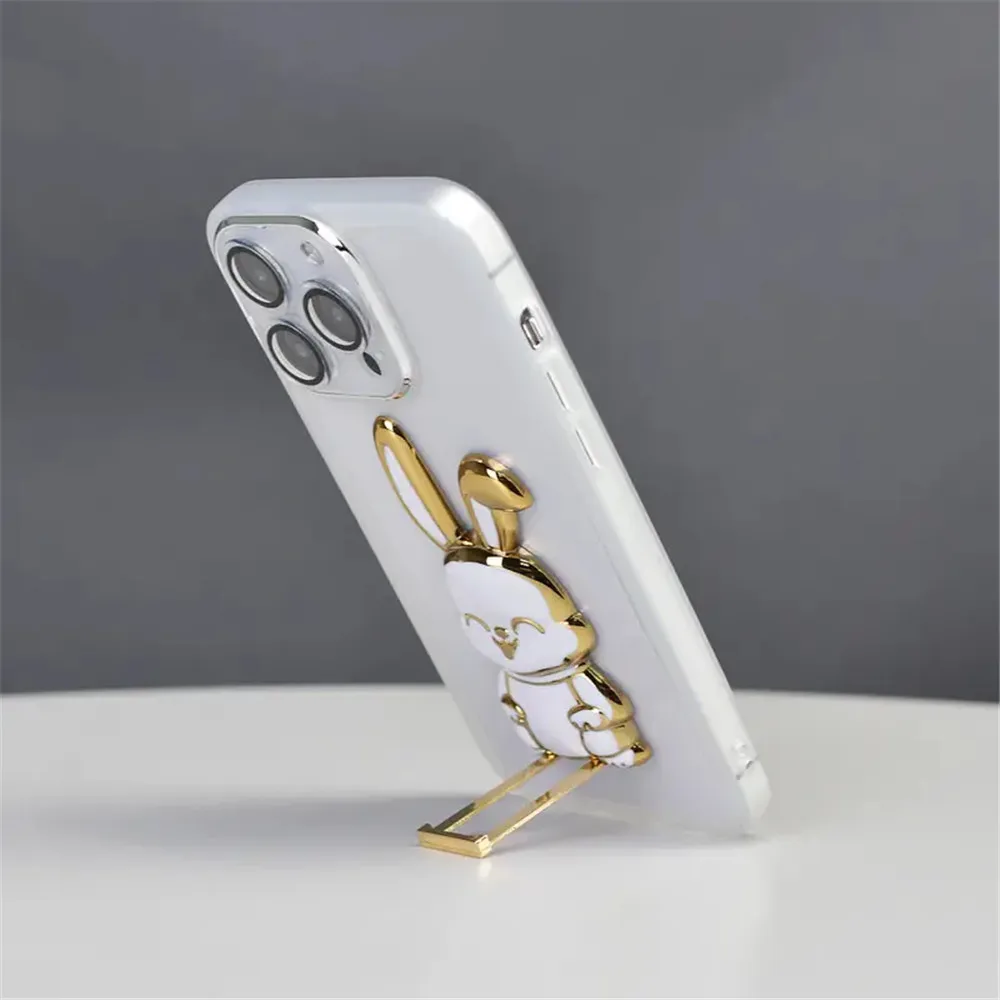 Adorable Rabbit Phone Holder Case - Clear Soft Cover