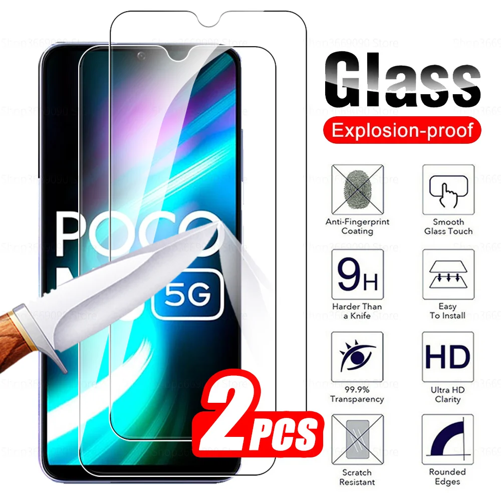 

2 шт. закаленное стекло для Xiaomi Poco M6 5G защитное стекло Pocco Poxo Little M 6 6M PocoM6 Защитная пленка для экрана 6,74 дюйма